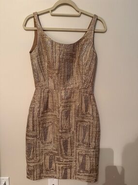 Oscar de la Renata Sleeveless Textured Sheath Dress